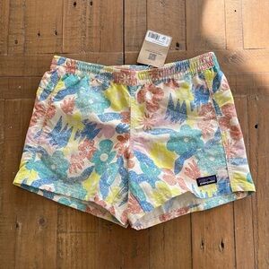 Patagonia Baggies Floral 4 Inch Inseam Quick Dry Pull On Shorts Kids Xl NWT